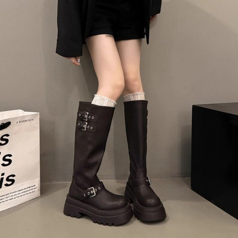 Women Chunky Platform Knee Hig - Drone Camera Stabilized 评论和价格