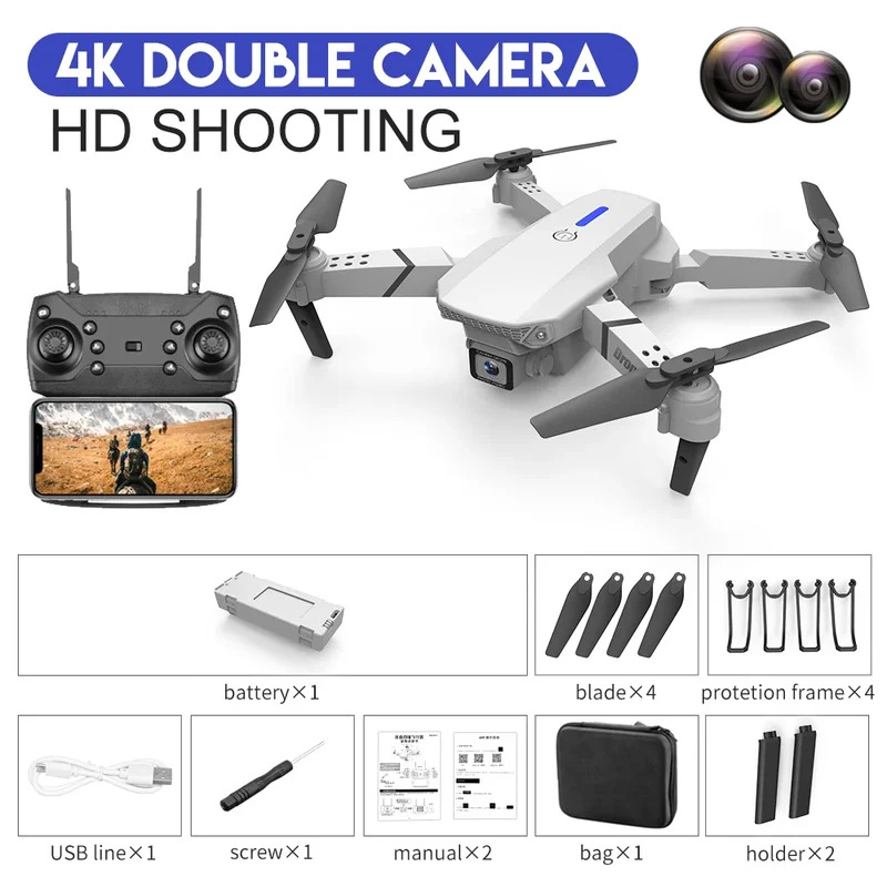E88 ProIntelligent Folding Dro - Drone Camera Mount 评论和价格